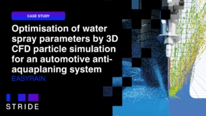 Optimisation of water spray parameters by 3D CFD particle simulation for an automotive anti-aquaplaning system